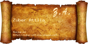 Zuber Attila névjegykártya